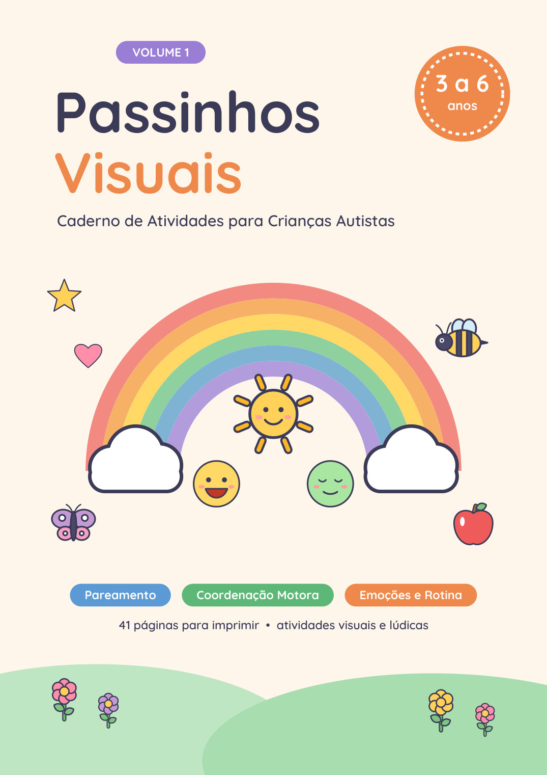 Capa do caderno Passinhos Visuais, Volume 1